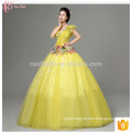 2017 Female Formal Sleeveless Yellow Ball Gown Wedding Dress